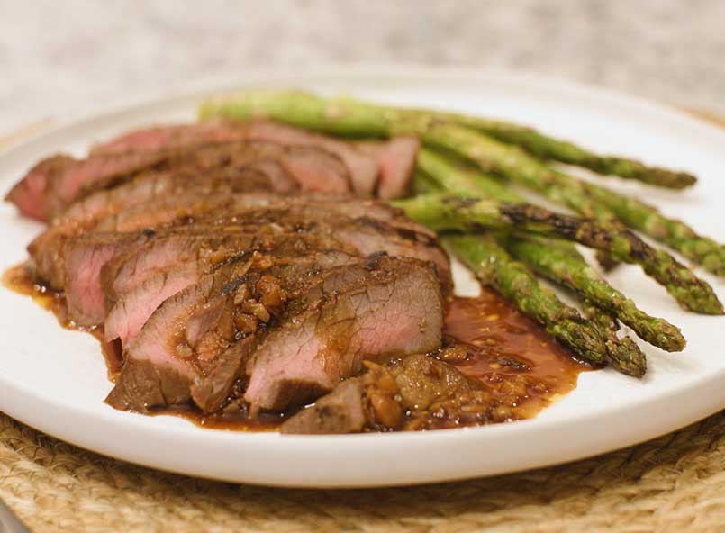 Grilled Sirloin With Soy Sauce, Garlic and Asparagus | Star Ranch Angus